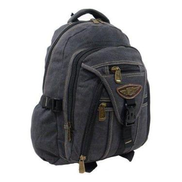 Imagem de Mochila Bolsa Em Lona Reforçada Escolar Trabalho Passeio Viagem Trilha
