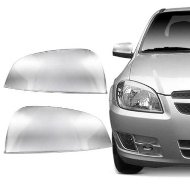 Imagem de Aplique Cromado Capa Retrovisor Chevrolet Celta 2000 à 2006 Par - Shek