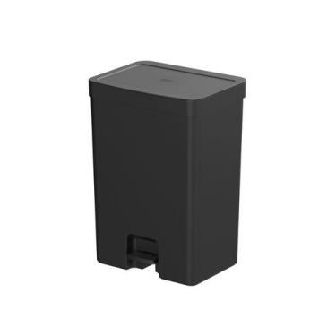 Imagem de Lixeira Pedal 30 Litros Trium Com Aro Para Saco, Cozinha - OU, Preto