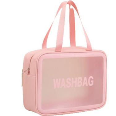 Imagem de Necessaire Feminina Transparente Grande Impermeável - Alwy, Rosa, Clar