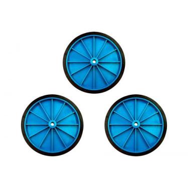 Imagem de Kit C/3 - Roda Carrinho Feira Reforcada Politex