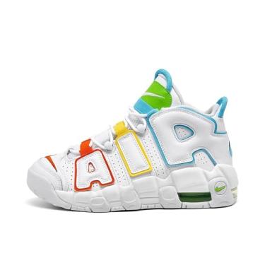 Imagem de Nike AIR More Uptempo GS (FJ4624-100, Branco/Azul Báltico Amarelo Opti), Branco/azul-báltico amarelo opti, 17