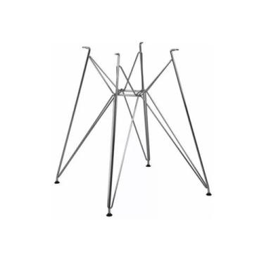 Imagem de Base de Mesa Eames Eiffel Ferro Torre Cromada de Jantar ou Cozinha - P