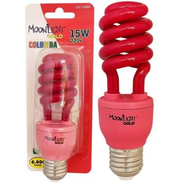 Imagem de Lâmpada Compacta Espiral 15W 220V E27 Vermelha - MOONLIGHT, 220V