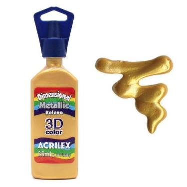 Imagem de Tinta Dimensional Metallic Relevo Acrilex 35ml, 532 - OURO