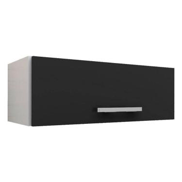 Imagem de Armário Aéreo 01 Porta Milão Branco E Preto - D´rossi