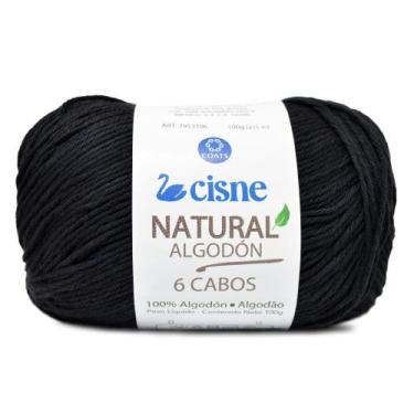 Imagem de Linha Cisne Natural Algodón 6 Cabos 100g, Preto