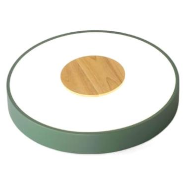 Imagem de Lustre nórdico LED embutido no teto, luz de teto LED, interruptor de controle remoto, 3 temperaturas de cor em uma lâmpada de teto, lâmpada de teto redonda de madeira com economia de energia
