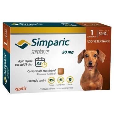 Imagem de Anti Pulgas Zoetis Simparic 20 Mg Para Cães 5,1 A 10 Kg - 1 Comprimido
