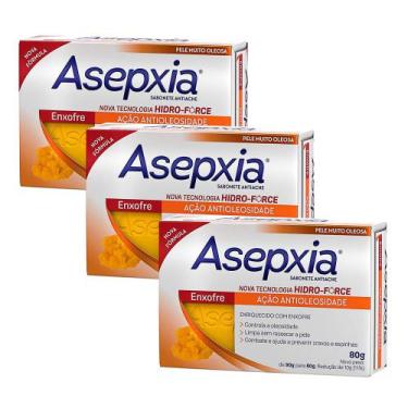 Imagem de Kit 3 Sabonete Asepxia Enxofre Ação Antioleosidade 80g