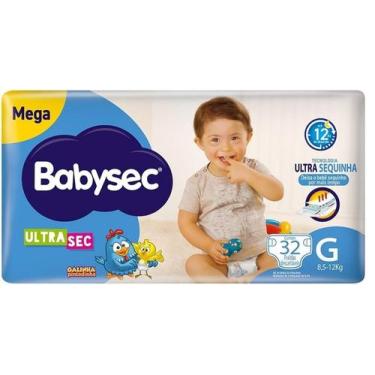 Imagem de Fraldas Infantil Galinha Pintadinha Babysec Ultrasec Mega - Tam G 32 U