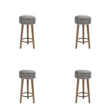 Imagem de Conjunto 4 Bancos Banqueta Paris Pés Palito Suede Cardan Salaone