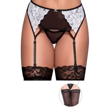 Imagem de Cinta Liga Florida em Renda Com Calcinha + Meia Lisa 7/8 - Y.Lingerie,