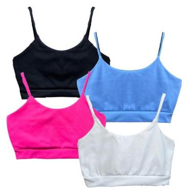 Imagem de Kit 4 Top De Alcinha Feminino Moda De Academia Poliamida Premium - JIN