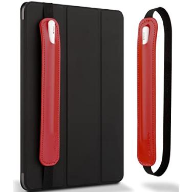 Imagem de Goospery Porta-lápis compatível com Apple Pencil (1ª e 2ª geração) capa de couro PU bolsa acessórios de bolso elástico para iPad 8ª 7ª Mini 5ª/notebook/tablets – Vermelho