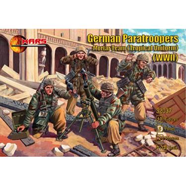 Imagem de Mars Figures 32037-1/32 German Paratrooper Mortar Team (Tropical Uniform) WWII