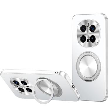 Imagem de POYUFRG Capa fina para Honor Magic 7 Pro/7, anel magnético giratório com câmera de metal tudo incluído, antiarranhões, revestimento à prova de óleo, branco, 7