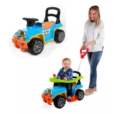 Imagem de Carrinho Passeio Infantil Bebê Jip Jip Com Haste Empurrar com Buzina -