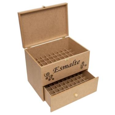 Imagem de Caixa porta esmalte 120 divisórias mdf cru - DZX Distribuidora, ESCRIT
