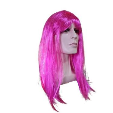Imagem de Peruca Longa Sintética Rosa Pink Com Franja 55 Cm - Lynx , Sem gênero,