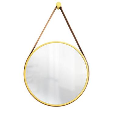 Imagem de Espelho Decorativo Adnet Amarelo Alça material sintético Caramelo 40 c