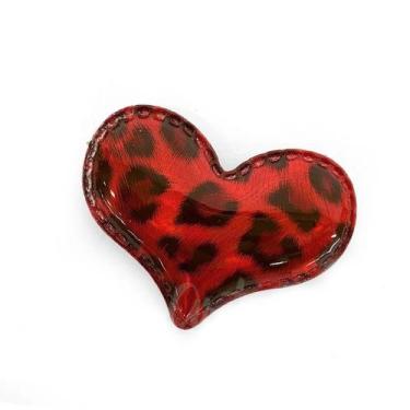 Imagem de Aplique Coração Vermelho Animal Print Decorativo - 2 Un - Artegift - R