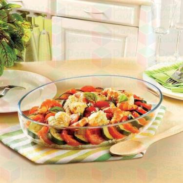 Imagem de 1 peça Travessa 3L Oval Grande De Vidro Cozinha Casa Servir Doces - Ca