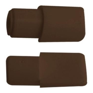 Imagem de Suporte Pino Meia Cana Plástico 100 Pçs Marrom 100 Branco - ferragens 