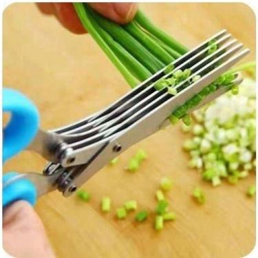 Imagem de Tesoura Multi Corte Hortaliças E Verduras Com 5 Laminas - oem