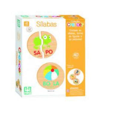 Imagem de Jogo Infantil Educativo Sílabas 40 Peças Em Madeira Nig Brinquedos