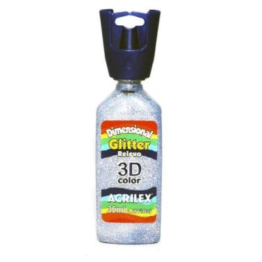 Imagem de Tinta Dimensional Glitter 35ml - 202 Prata Acrilex