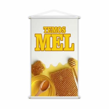 Imagem de Banner Mel Abelha Favo De Mel Aqui Tem Apicultura 80x50cm - PlimShop