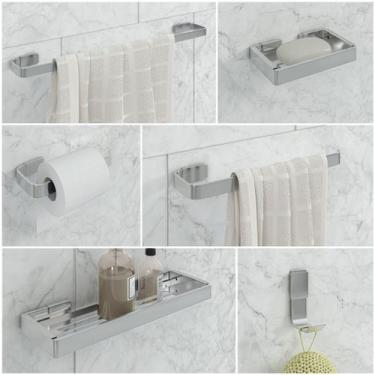Imagem de Kit De Acessórios Para Banheiro 6 Peças Linha Stander Polido - LGC COM