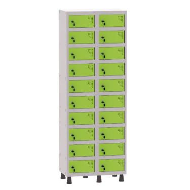 Imagem de Armário Porta Objetos de Aço 2 Vãos 20 Portas Fechadura Pandin 1,90 m 