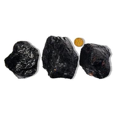 Imagem de 03 Turmalina Preta Pedra Natural 300 a 350g Média 7cm Tipo B - Cristai