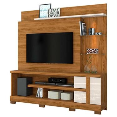 Imagem de Estante Home Theater Alan com Pés Naturale Off White – Madetec