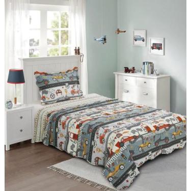 Imagem de Colcha INFANTIL SOLTEIRO matelado cobre leito antialérgico  - SAFIRA E