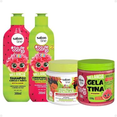 Imagem de Kit Salon Line Kids: Shampoo e Condicionador + Creme para Pentear 500g e Gelatina Melancia