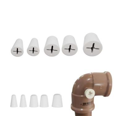 Imagem de Tapa Furo para Cano D'água Branco PVC 5 Medidas - Estrela