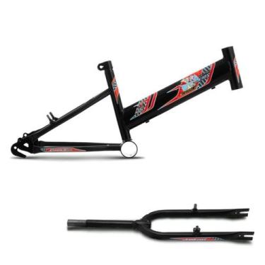 Imagem de Quadro + garfo ultra bikes rebaixado umir16, Preto fosco, Aro 16