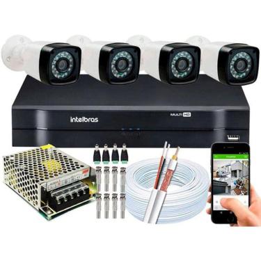 Imagem de Kit 4 Cameras Segurança Hd Dvr Intelbras mhdx 4ch S/hd
