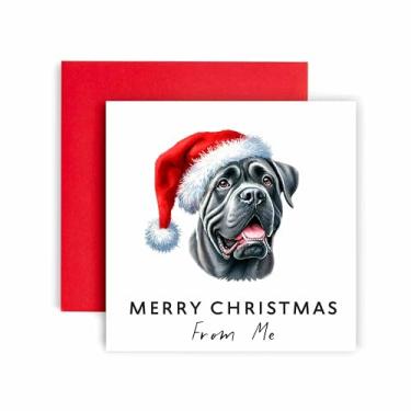 Imagem de Huxters Cartão de Natal do cão – Cane Corso – Feliz Natal para mãe e pai de cachorro – Cartão de Natal do cão para amigos Família Primeiro Natal (Cane Corso)