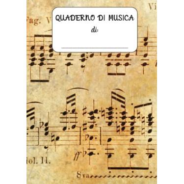 Imagem de Quaderno Pentagrammato. 201 pagine numerate in formato A4. 10 Pentagrammi per pagina. Indice Personalizzabile con 14 titoli. Quaderno Musica. Idea Regalo. Quaderno Pentagrammato Bambini