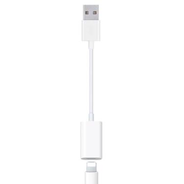 Imagem de Fidioto Cabo adaptador de áudio USB macho para Lightning fêmea, conversor tipo A para Lightning Dongle, suporta controle de volume, microfone compatível com MacBook, computador, PC, fone de ouvido,