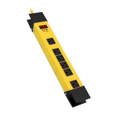 Imagem de Tripp Lite 6 Outlet Safety Power Strip, 9ft Cord with GFCI 5-15P Plug, Hang Holes (TLM609GF) Black/Yellow