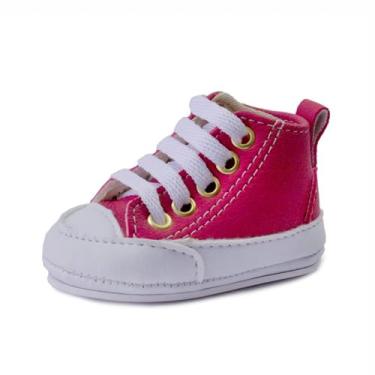 Imagem de Sapatinhos Bebê-Tenis recém-nascido primeiros passos, forrado com tecido espumado 14ao20 baby 1101C (Pink Branco, BR, Bebê, Numérico, 15)