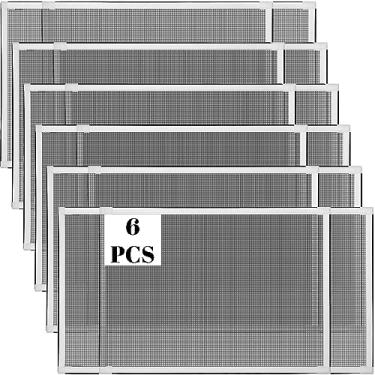 Imagem de Treela Tela expansível ajustável para janela (50,8 cm A x 71,1 cm - 137,2 cm L) grande horizontal deslizante Mosquito inserção retrátil de substituição Slide Mesh para casa (pacote com 6)
