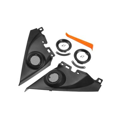 Imagem de Motoforti Caixa de som interior da porta do carro, janela, uma capa de pilar, acabamento tweeter, painel de alto-falante adequado para Honda Civic 2016-2019 com chave de fenda e parafusos ABS preto -