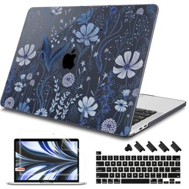 Imagem de Tuiklol Capa para MacBook Pro 2022 13 polegadas M2 Clip, versão 2021 2020 M1 A2338 A2289 A2251, capa rígida para MacBook Pro 13,3 polegadas com Touch Bar serve para Touch ID e tela retina, linha azul