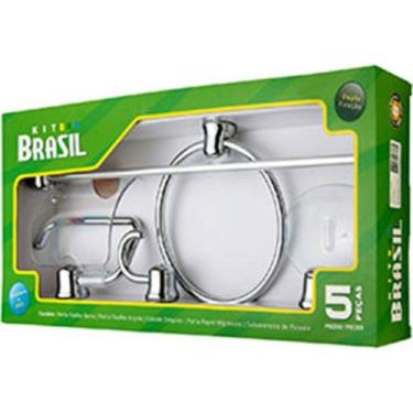 Imagem de Acessorio Wc Brasil Cromado Cristal 5 Pecas B1302050/10 - FOX BRASIL